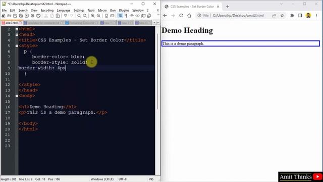 How to Set Border Color in CSS | border-color property | Amit Thinks | 2022 смотреть онлайн