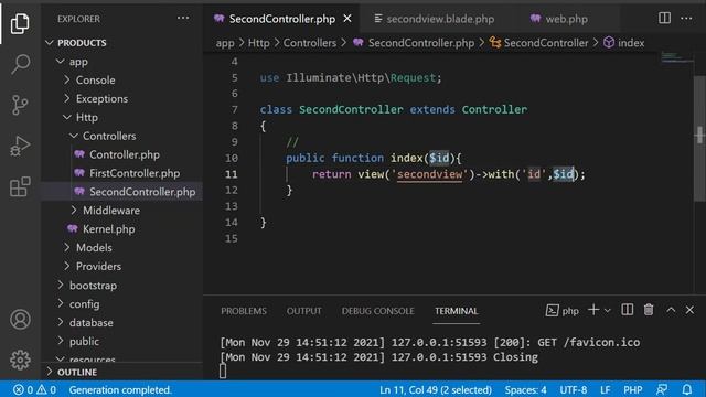 تعلم لارافيل الدرس السابع routing in laravel 7 part 2 route parameter namespace смотреть онлайн