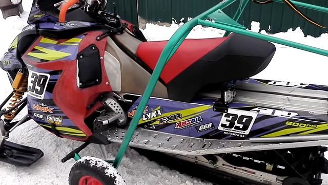 Тюнинг BRP LYNX RACE 600RS 2009. Тренировка снегоходный кросс. Tuning old race sled. смотреть онлайн