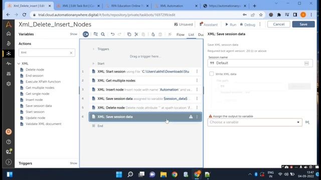 Automation Anywhere 360 XML Commands How to Using Insert and Delete Nodes | RR Technology hub | смотреть онлайн
