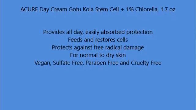 ACURE Day Cream Gotu Kola Stem Cell + 1% Chlorella, 1 7 oz смотреть онлайн