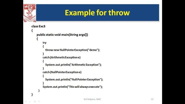 Exception Handling смотреть онлайн