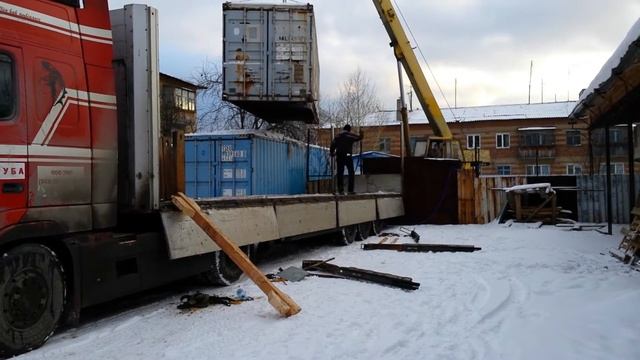 Погрузка порожнего 40 фут контейнера автокраном смотреть онлайн