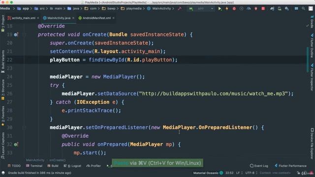 MediaPlayer and Playing MP3 From a web Link || #169 смотреть онлайн