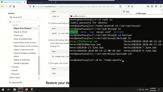 Migrate MS SQL Server DB from Windows to Linux |نقل قاعدة بيانات مايكروسوفت اس كيو ال الى لينكس смотреть онлайн