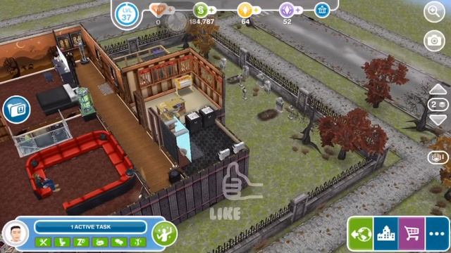 [The Sims FreePlay] Quick practice using a neighbor's woodworking bench (social tasks)