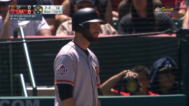 Brandon Belt battles through 21-pitch AB vs. Barria смотреть онлайн