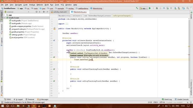Create a simple SeekBar in Android studio смотреть онлайн