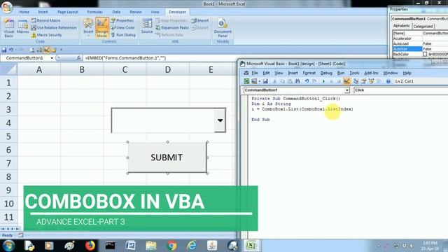 #12 Combo box in EXCEL VBA || Macros in Excel || VBA Excel Tutorial смотреть онлайн