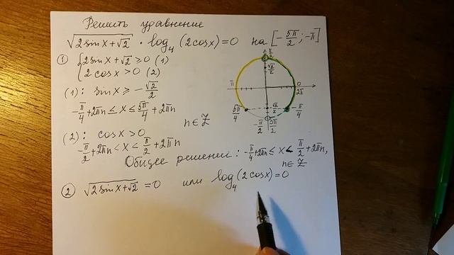 Тригонометрия. Логарифм. Уравнение. смотреть онлайн