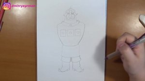 Как нарисовать Добрыню Никитича, Три Богатыря, How to draw Warrior