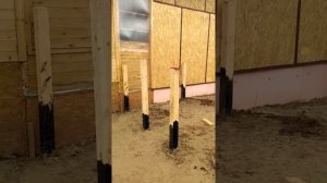 Строительство каркасной  кухни 8х5,свайное поле из бруса 100х100.