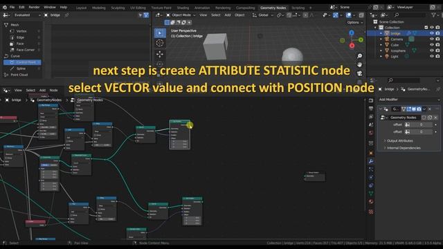 Geometry nodes tutorial - Bridge on mesh - Blender 3.5 смотреть онлайн