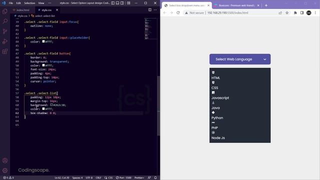 Custom Select Box Dropdown Menu Design using HTML, CSS and Javascript - Codingscape смотреть онлайн