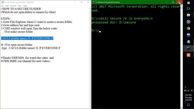 How To make a secure folder (which do not delete,rename or OPEN by others) смотреть онлайн