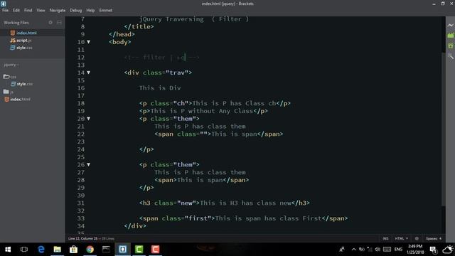 60 - ( jQuery Tutorial ) Traversing : Filtering ( filter , eq ) смотреть онлайн