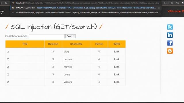 SQL Injection, (GET/SEARCH) (POST/SEARCH) смотреть онлайн