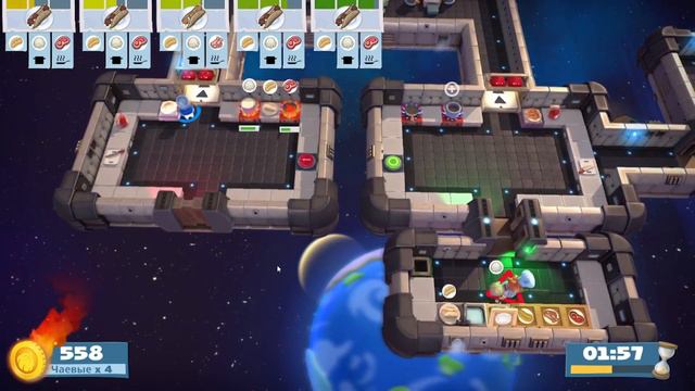 Гайд 2 игрока Overcooked! All You Can Eat 5-1 4 звезды платина смотреть онлайн