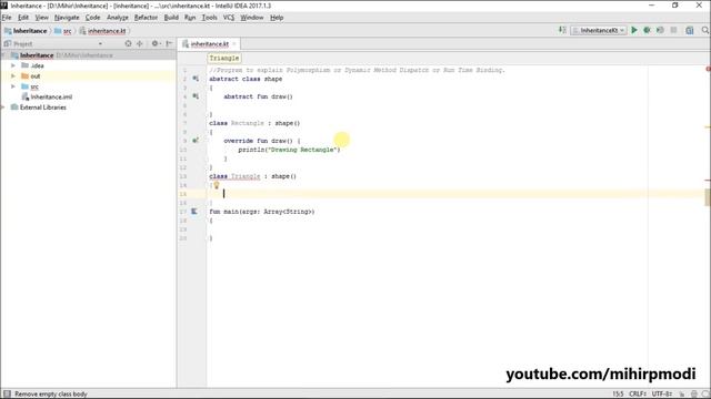 #148 Kotlin Tutorial | Dynamic Method Dispatch with Abstract class смотреть онлайн