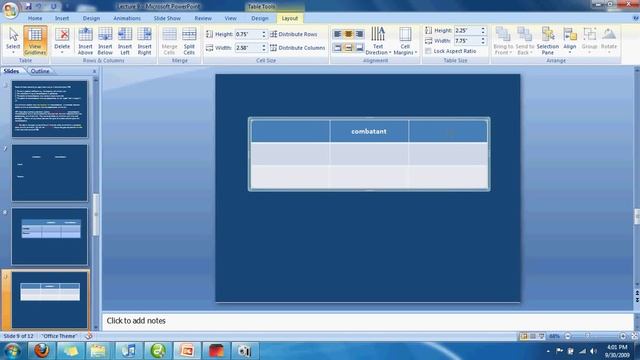 How to Create a Table in Microsoft Powerpoint 2007 смотреть онлайн