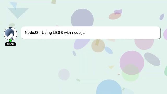 NodeJS : Using LESS with node.js смотреть онлайн