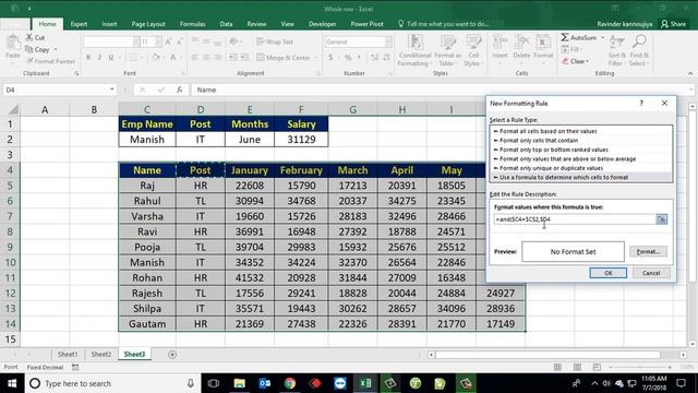 171* How to HIGHLIGHT AN INTERSECTION CELL of a ROW & COLUMN in Excel {Hindi} смотреть онлайн