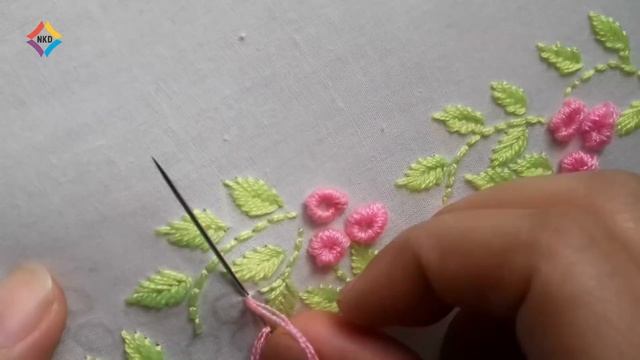 Hand Embroidery : brazilian stitch border design. смотреть онлайн