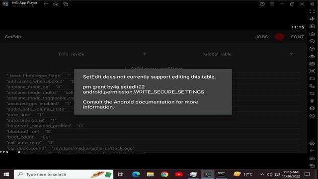 HOW TO ENABLE SETEDIT GLOBAL TABLE PERMISSION IN BLUESTACKS 5 L BLUESTACKS 5 SETEDIT GLOBAL TABLE