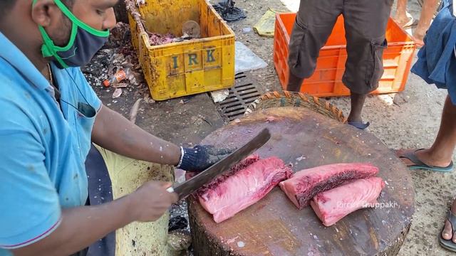 Speedy Tuna Fish Cutting Skills In Kasimedu Fish Market