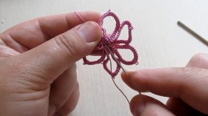 Фриволите иглой.Цветочные мотивы фриволите.