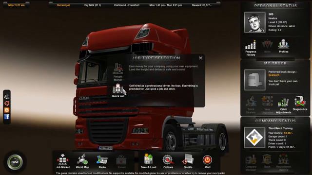 Euro Truck Simulator 2: Career Start - Episode 1 смотреть онлайн