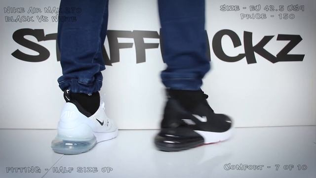 Nike Air Max 270 "Black" vs "White" | ON FEET COMPARISON смотреть онлайн