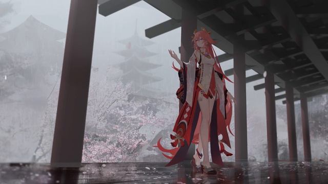 Genshin Impact – Yae Miko In A Rainy Day Live Wallpaper смотреть онлайн