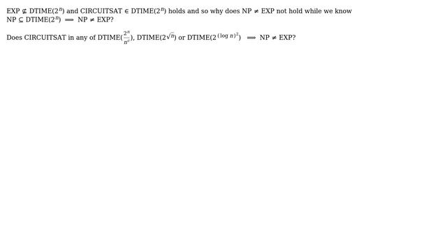 CIRCUITSAT DTIME(2^n/n^c) NP EXP? смотреть онлайн