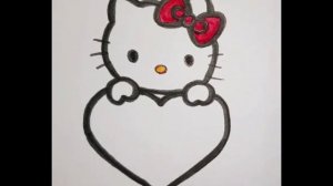 Как нарисовать милую Хелло Китти/ How to draw cute Hello Kitty/мультик раскраска для детей и малыше