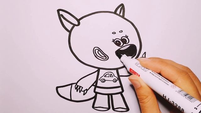 Как нарисовать Лисичку | Ми-ми-мишки | мультик раскраска для детей смотреть онлайн