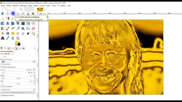 un visage en or avec GIMP смотреть онлайн