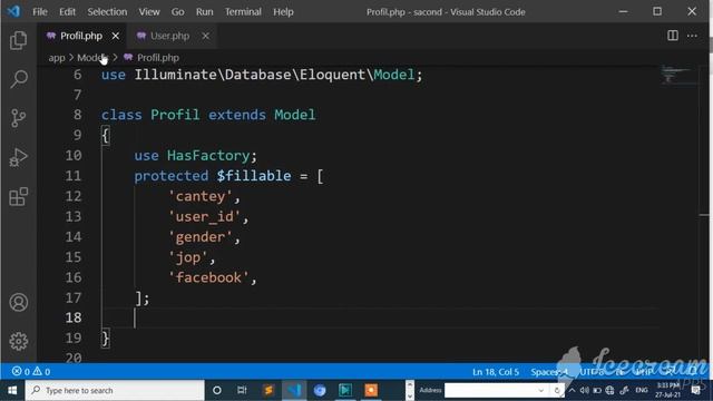 PHP laravel 8 #026 authentication hasone belongsTo смотреть онлайн