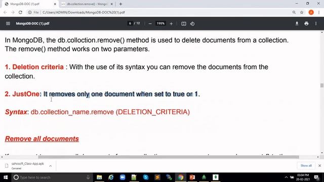 Mongodb Delete Collection | Mongodb Delete Document in Hindi смотреть онлайн