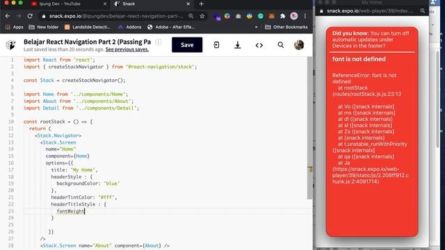 React Native Tutorial #23 - React Navigation 5 (Header Style) смотреть онлайн