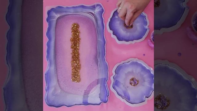 Поднос и подстаканники из эпоксидной смолы. смотреть онлайн