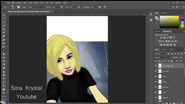 Digital Art Drawing with mouse - Tutorial and Review Adobe Photoshop CC 2018 April смотреть онлайн