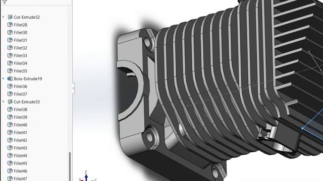 Cylinder Head Tutorial #17 | Two Stroke Engine | Solidworks Tutorial | CAD Tutorial смотреть онлайн