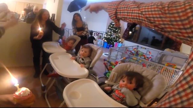 The TRIPLETS turned 1 year old | BIRTHDAY PARTY | First time eating cupcakes | Family Vlog #10 смотреть онлайн
