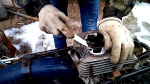 замена поршневой на мотоцикле Минск часть 1