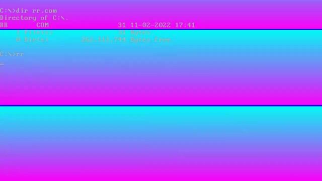 RaetRace - a 32 byte intro for DOS doing rasterbars смотреть онлайн