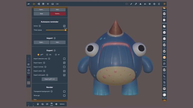 Nomad Sculpt: Project Menu (Save, Export, Import, Render...) смотреть онлайн