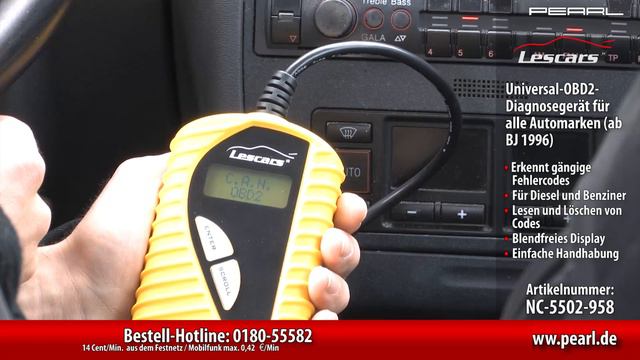 Lescars Universal-OBD2-Diagnosegerät für alle Automarken (ab BJ 1996) смотреть онлайн