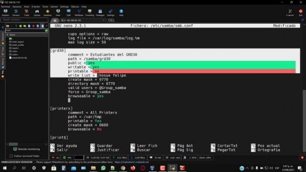 Servicio de Samba en CentOS 7 - Con Cliente Windows 10