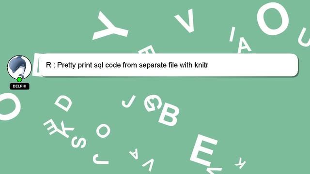 R : Pretty print sql code from separate file with knitr смотреть онлайн